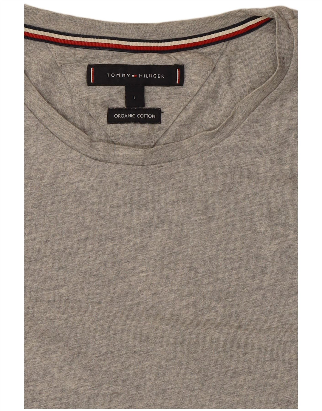 Tommy Hilfiger Top grafico da uomo a maniche lunghe in cotone chiazzato grigio grande