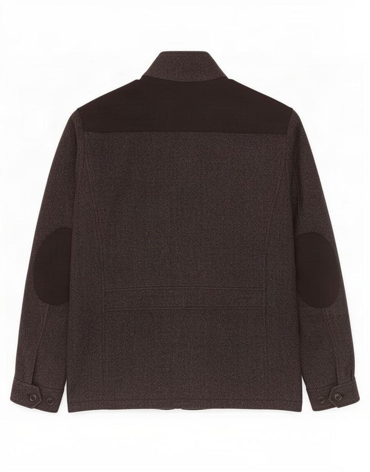 Cappotto giacca a vento da uomo Tommy Hilfiger UK 40 grande lana a spina di pesce grigia