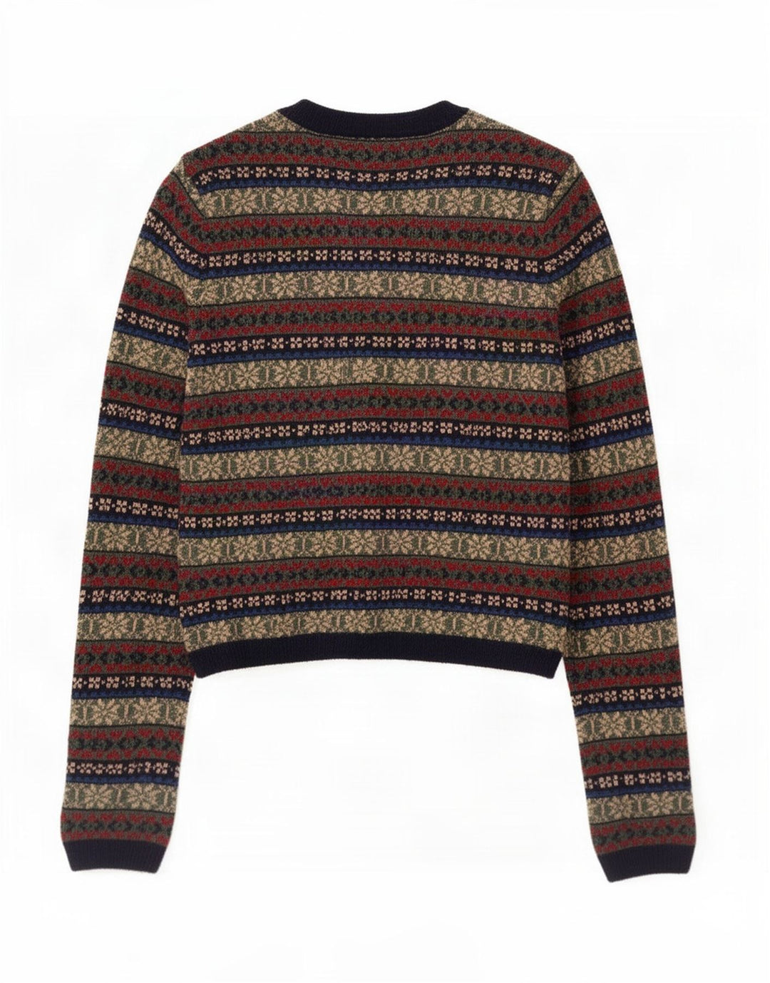 Maglione cardigan da donna Zara UK 10 piccolo multicolore Fair Isle in poliammide