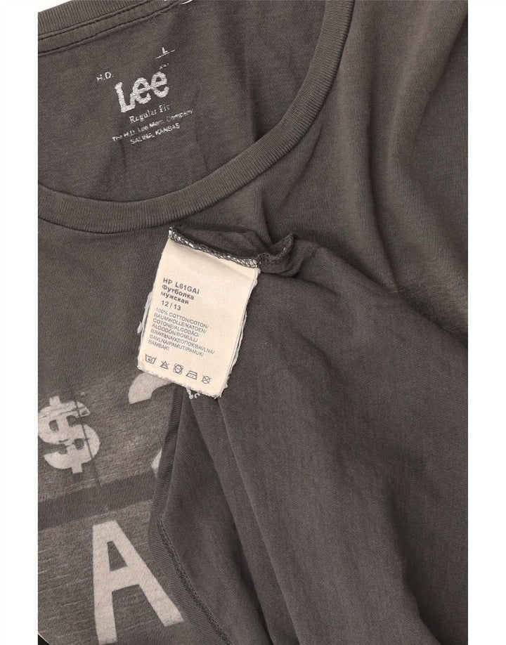 T-shirt grafica da uomo con vestibilità regolare Lee, grande, in cotone grigio