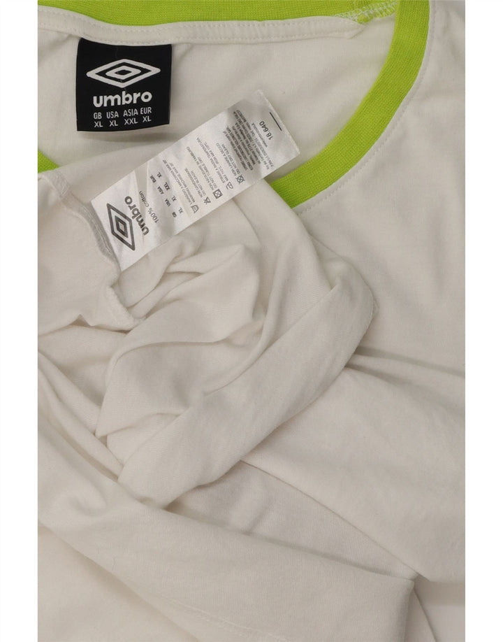 T-shirt grafica da donna Umbro Top UK 18 XL cotone bianco