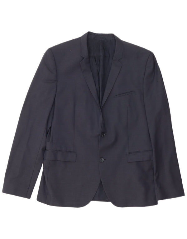 Giacca blazer da uomo a 2 bottoni Hugo Boss UK 54 2XL Lana blu navy