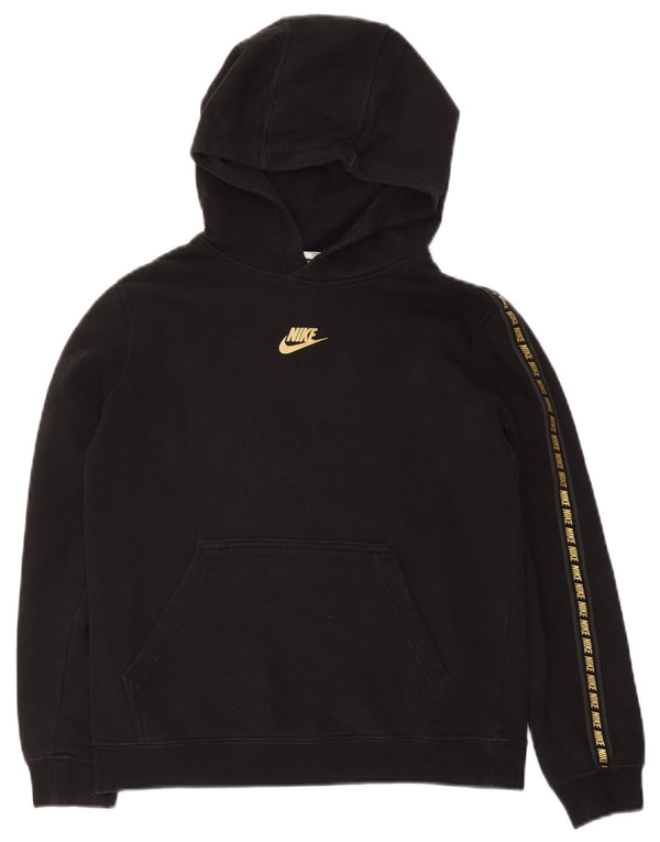 Felpa con cappuccio grafica Nike da bambino, 12-13 anni, grande, cotone nero