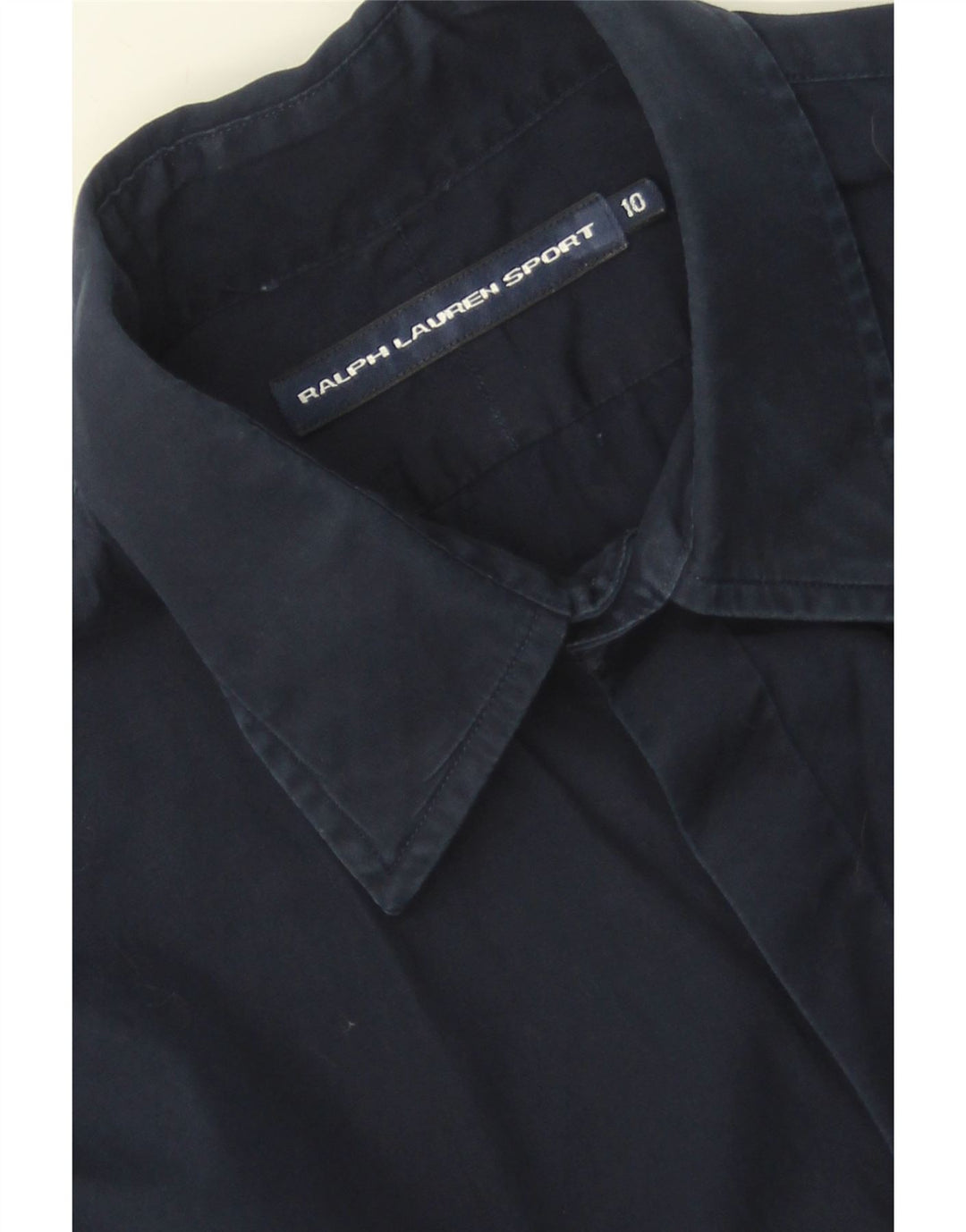RALPH LAUREN Womens Shirt US 10 Large Navy Blue Cotton Vintage Ralph Lauren and Second-Hand Ralph Lauren from Messina Hembry 