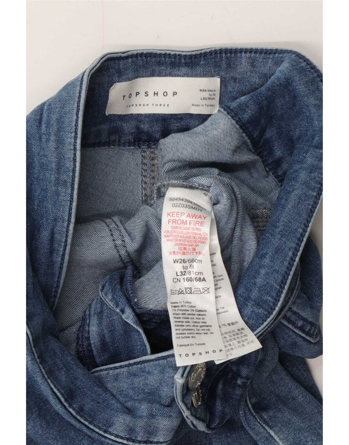 Jeans svasati a vita alta da donna Topshop W26 L32 cotone blu