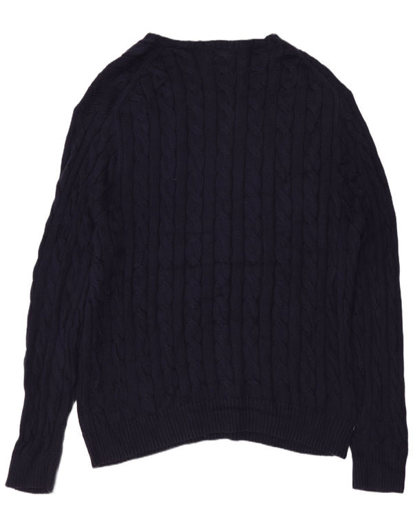 POLO RALPH LAUREN Maglione da uomo con scollo a barca 2XL cotone blu navy