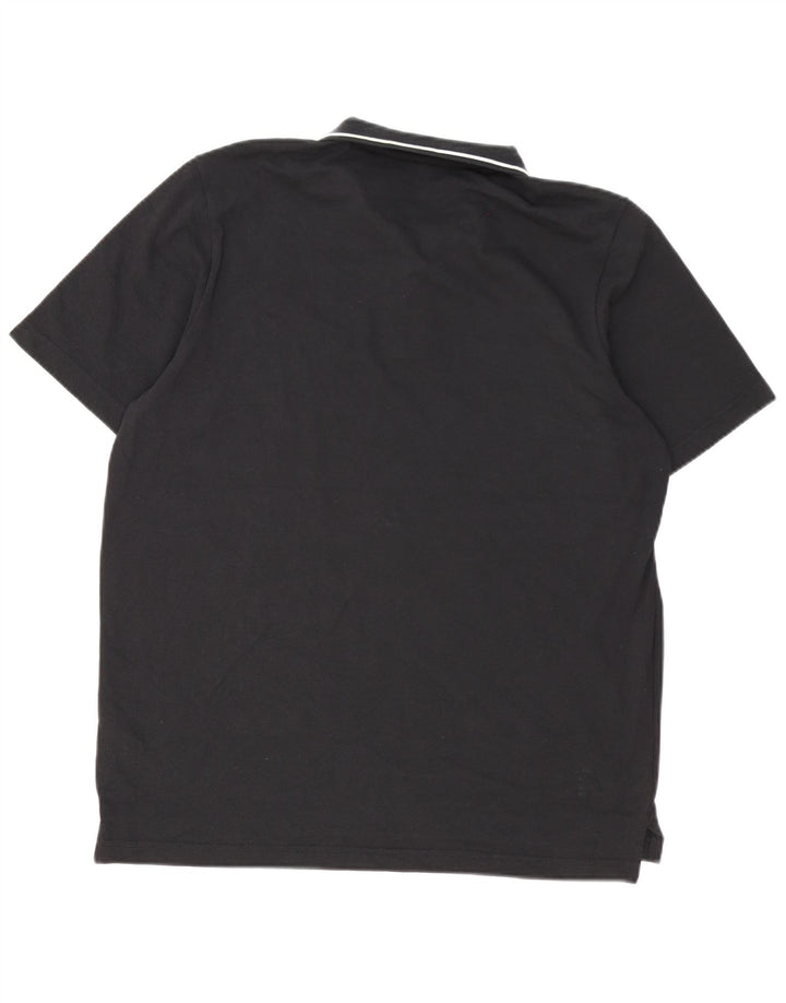Polo Adidas da uomo grande in cotone nero