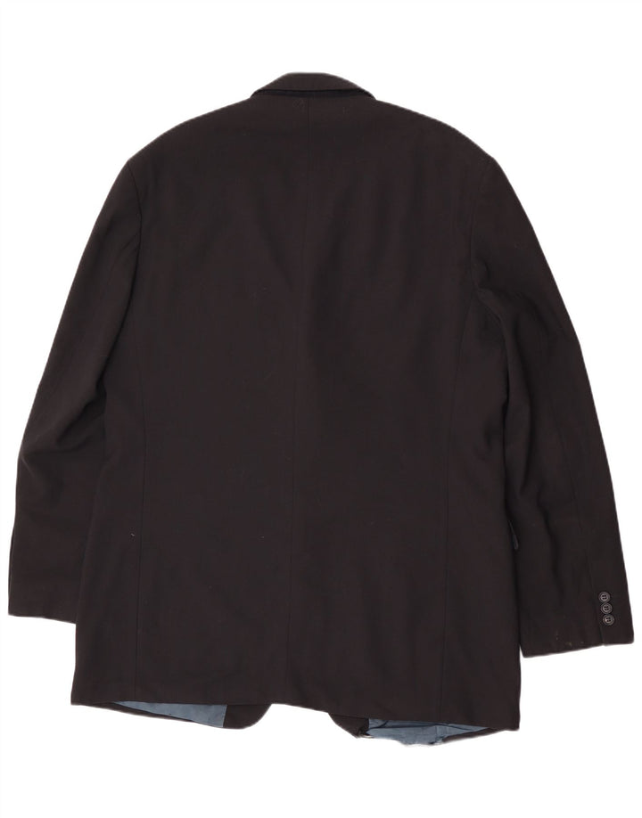 Giacca blazer a 3 bottoni da uomo Marks & Spencer UK 44 XL poliestere blu navy