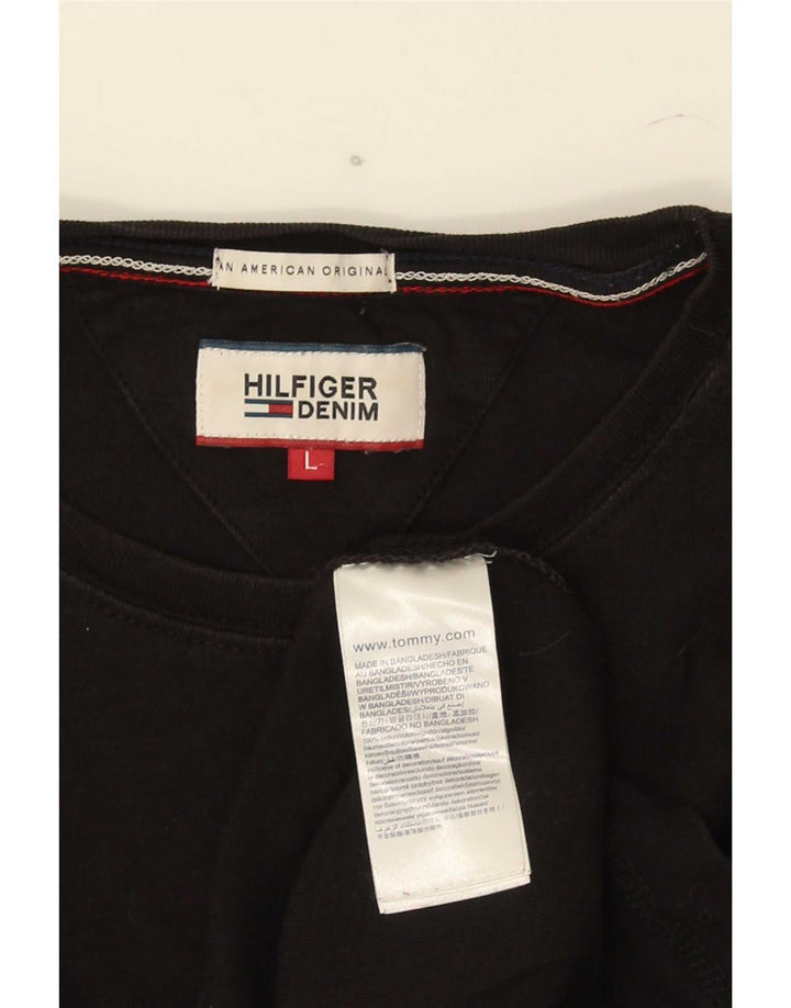 Tommy Hilfiger Uomo Top Manica Lunga Grande Cotone Nero