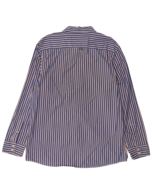 Crew Clothing Camicia da uomo su misura XL in cotone a righe blu navy