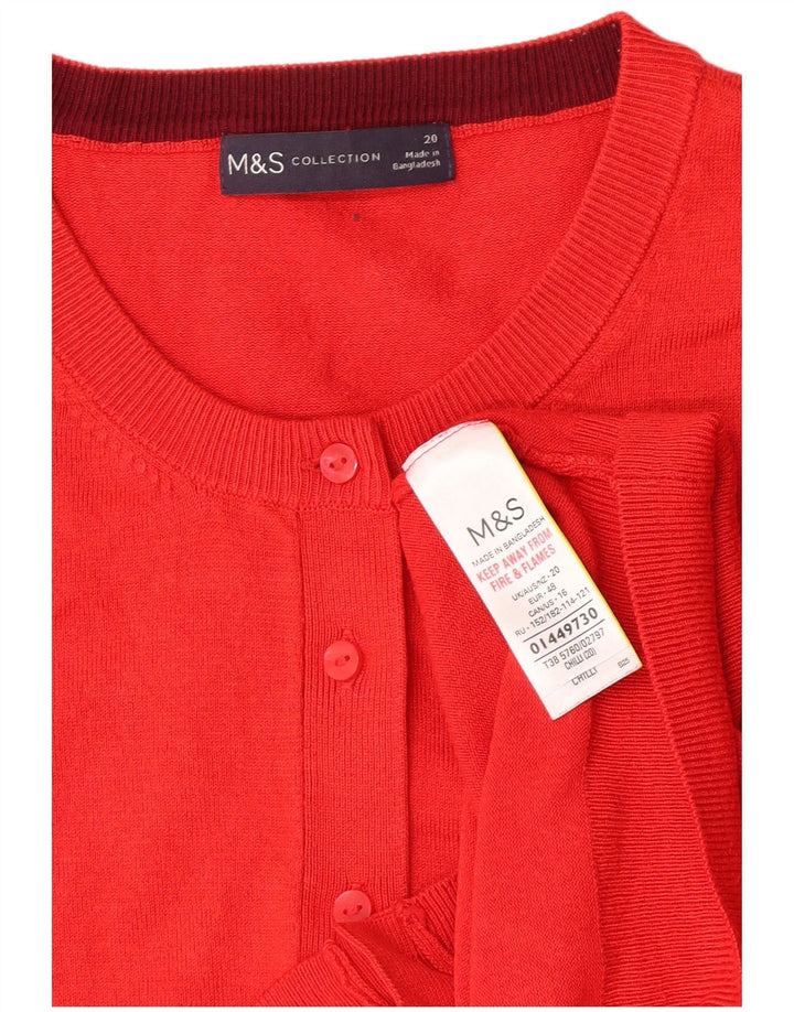 Maglione cardigan da donna Marks & Spencer UK 20 2XL Viscosa rossa