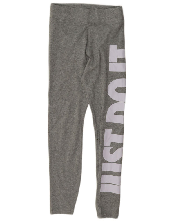 Leggings grafici da donna Nike UK 10 piccolo cotone grigio