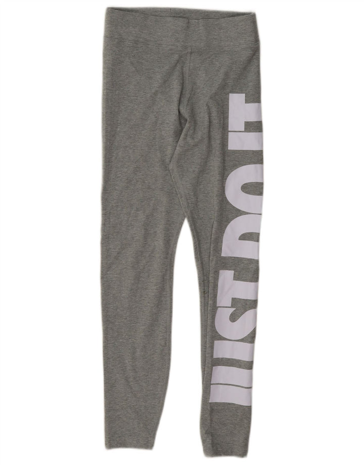 Leggings grafici da donna Nike UK 10 piccolo cotone grigio