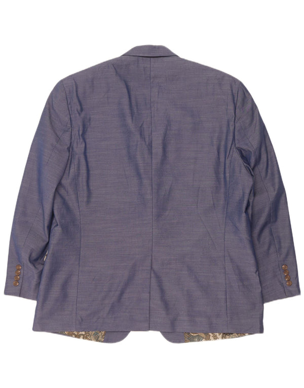 Giacca blazer a 2 bottoni da uomo Chaps UK 46 3XL Poliestere screziato blu