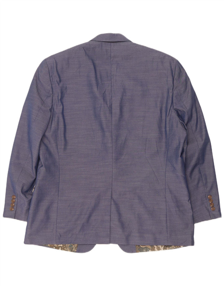 Giacca blazer a 2 bottoni da uomo Chaps UK 46 3XL Poliestere screziato blu
