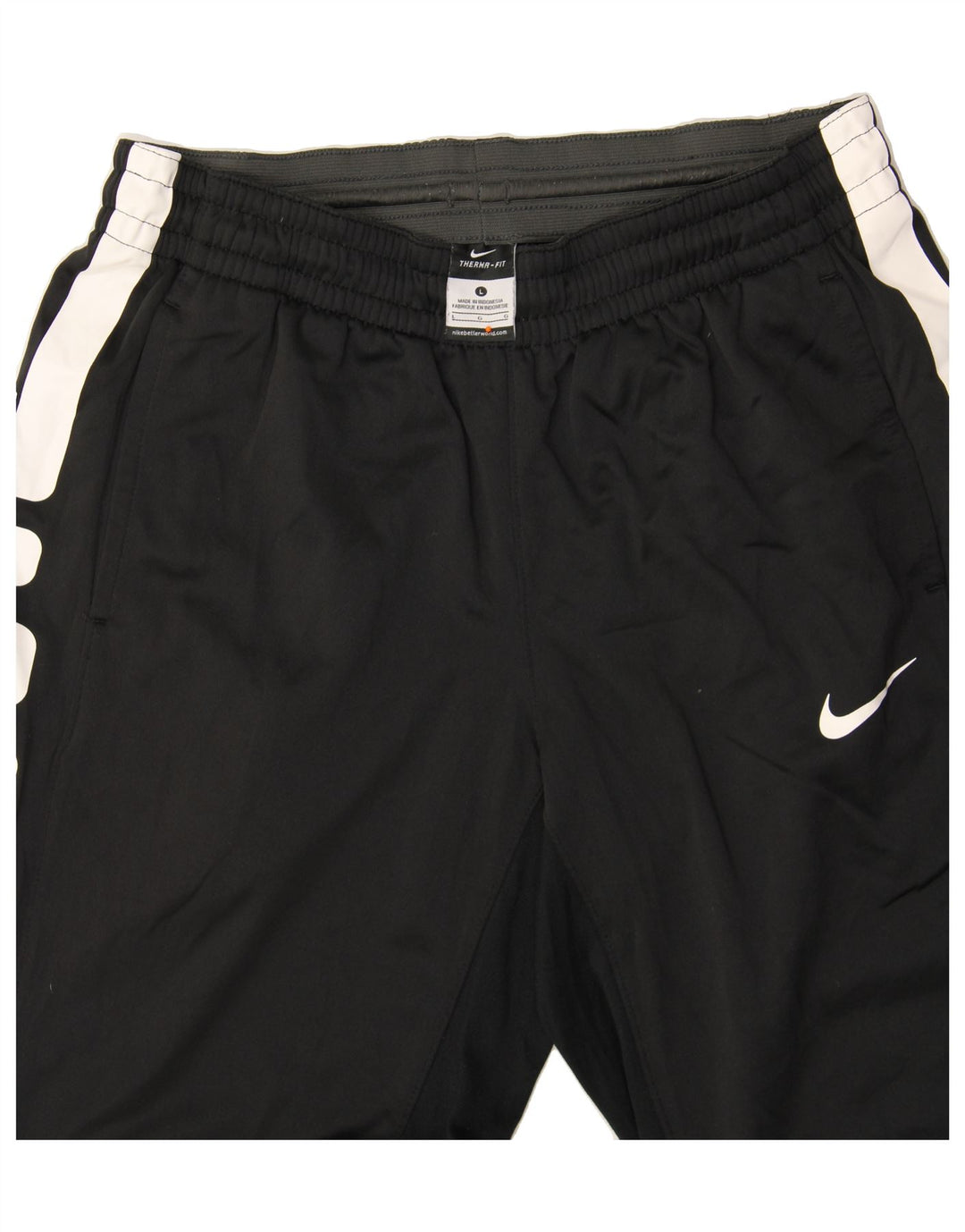 Pantaloni da tuta NIKE Therma-Fit da uomo, grandi, in poliestere color block nero