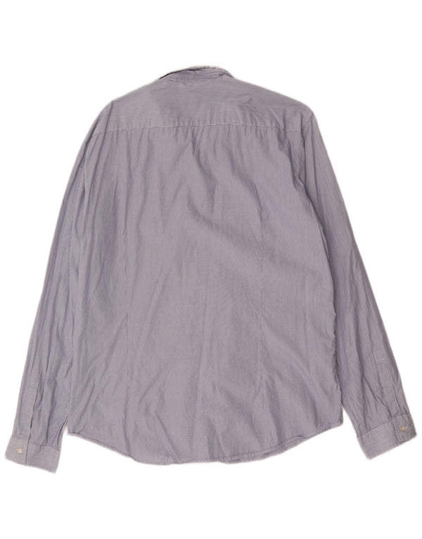 Camicia slim fit da uomo Hugo Boss XL in cotone gessato blu
