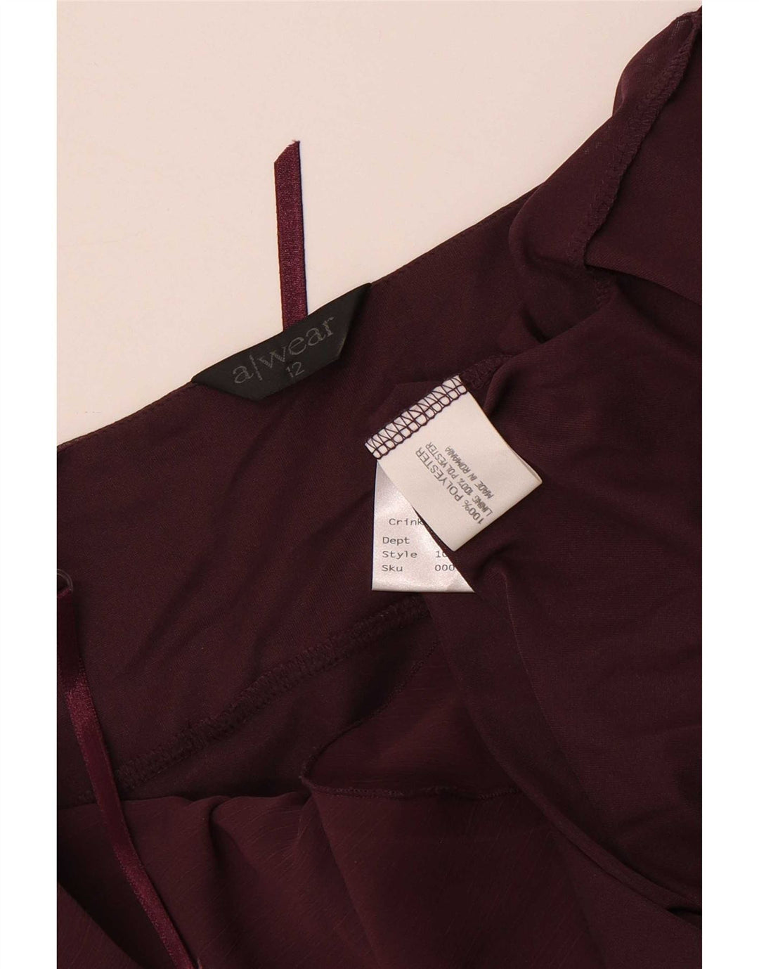 A Wear Canottiera asimmetrica da donna UK 12 Poliestere floreale bordeaux medio