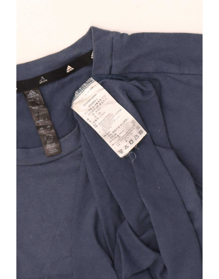 T-shirt da uomo Adidas Top Large in poliestere blu navy
