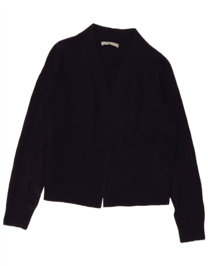 Maglione cardigan aperto corto da donna Marks & Spencer UK 14 medio blu navy
