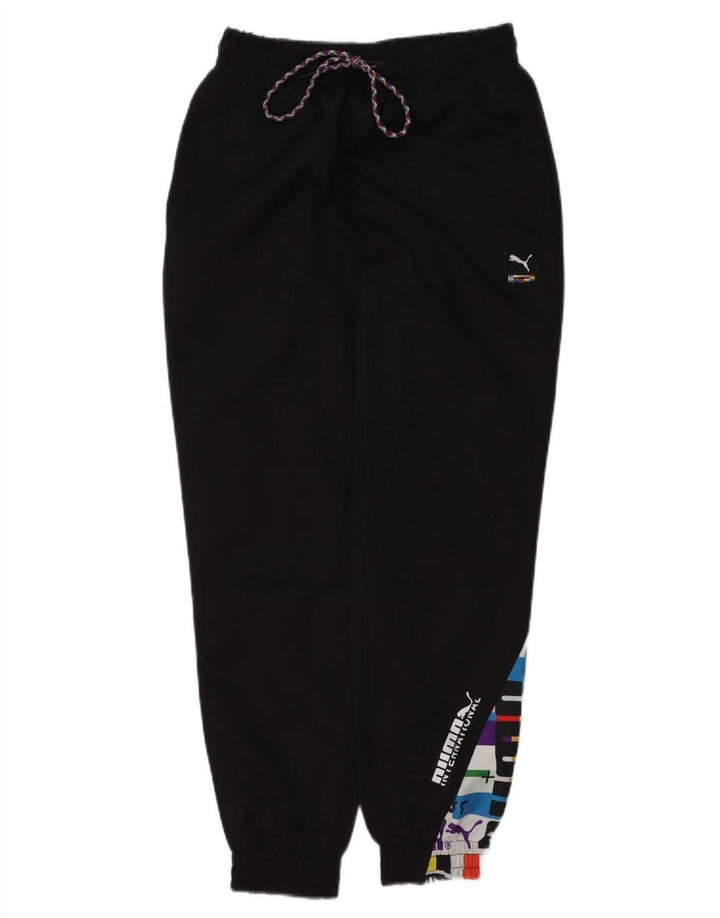 Pantaloni da tuta con grafica PUMA da uomo Joggers piccoli in poliestere nero