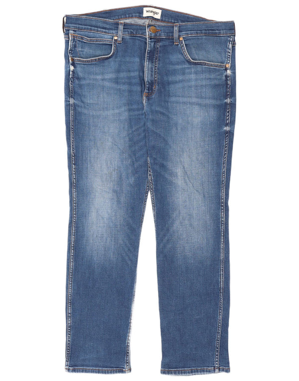 Jeans dritti da uomo Wrangler Greensboro W35 L30 cotone blu