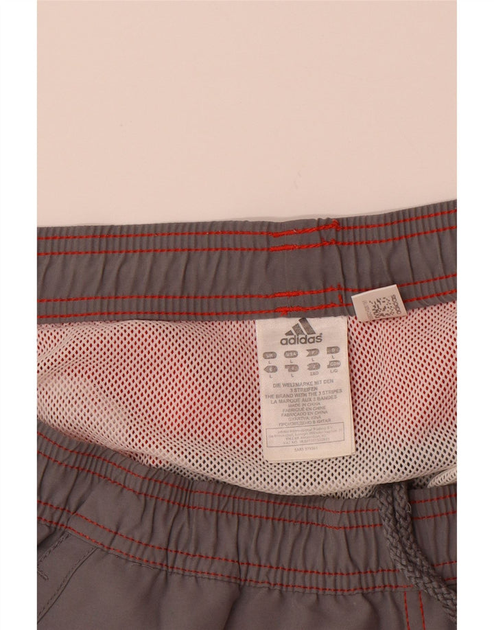 ADIDAS Mens Graphic Swimming Shorts Large  Grey Colourblock Polyester