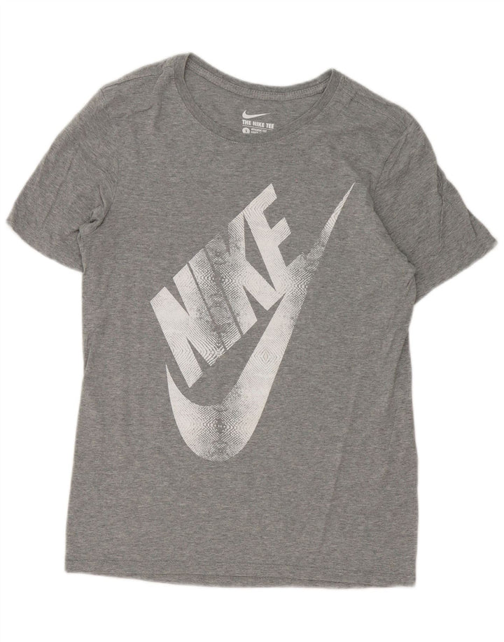 T-shirt grafica Nike da uomo con taglio atletico, piccola, grigia chiazzata