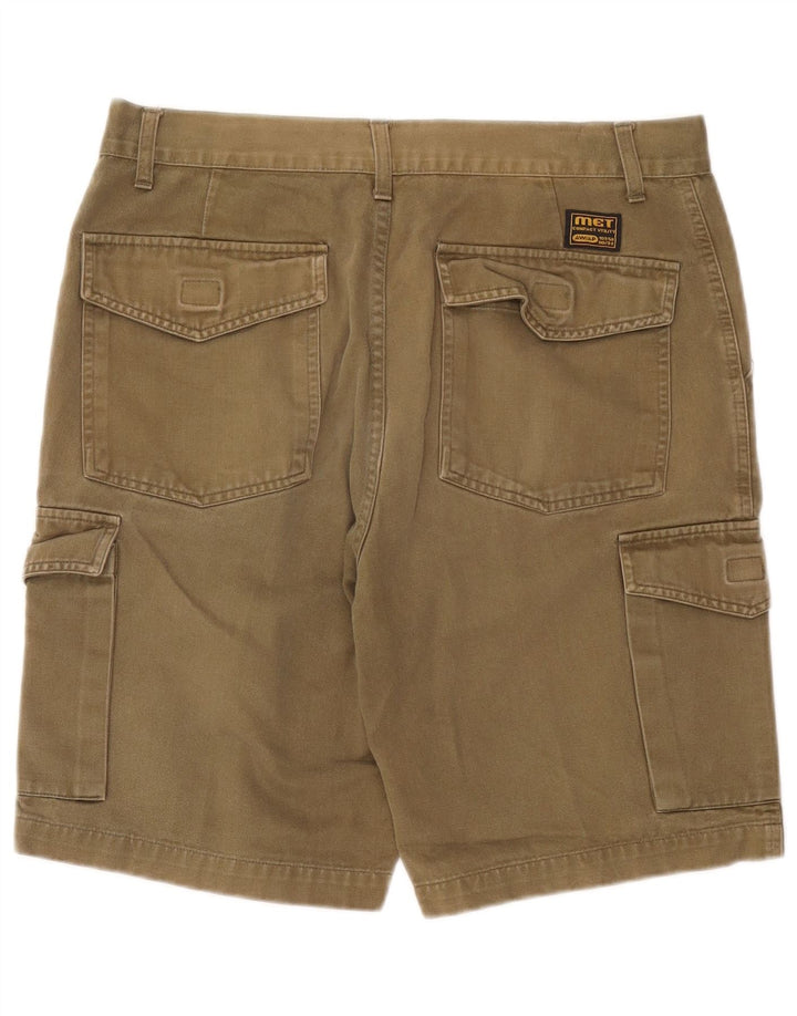 Pantaloncini cargo da uomo Metropolitan W34 Large in cotone kaki