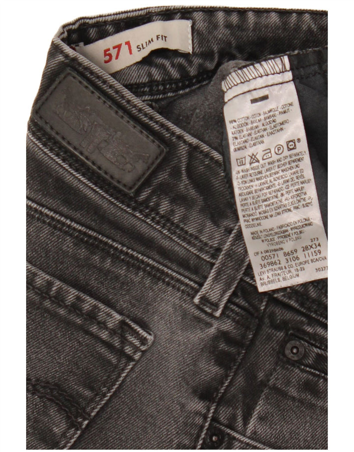 Jeans Levi's 571 Slim da donna W28 L34 cotone nero