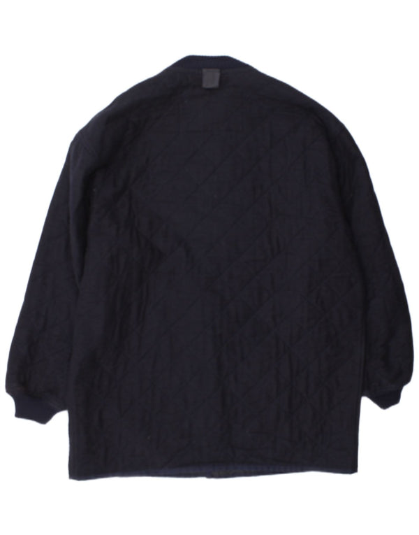 Ermenegildo Zegna Mens Quilted Jacket UK 42 XL Navy Blue