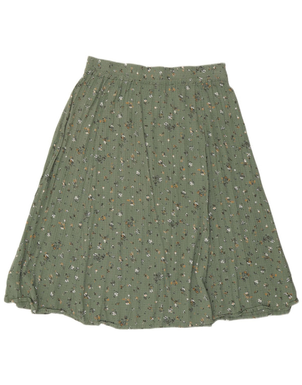 Gonna a trapezio da donna Fat Face UK 18 XL W36 Viscosa floreale verde