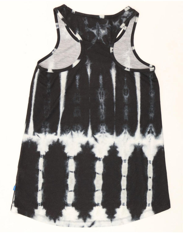 Canottiera grafica da donna Adidas UK 6 XS poliestere nero tie-dye
