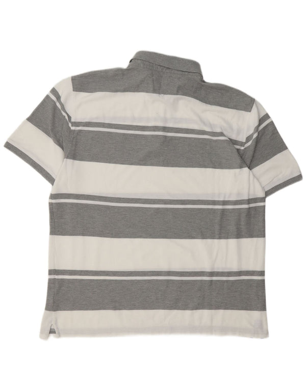 TOMMY HILFIGER Polo da rugby da uomo 3XL Cotone a righe grigie