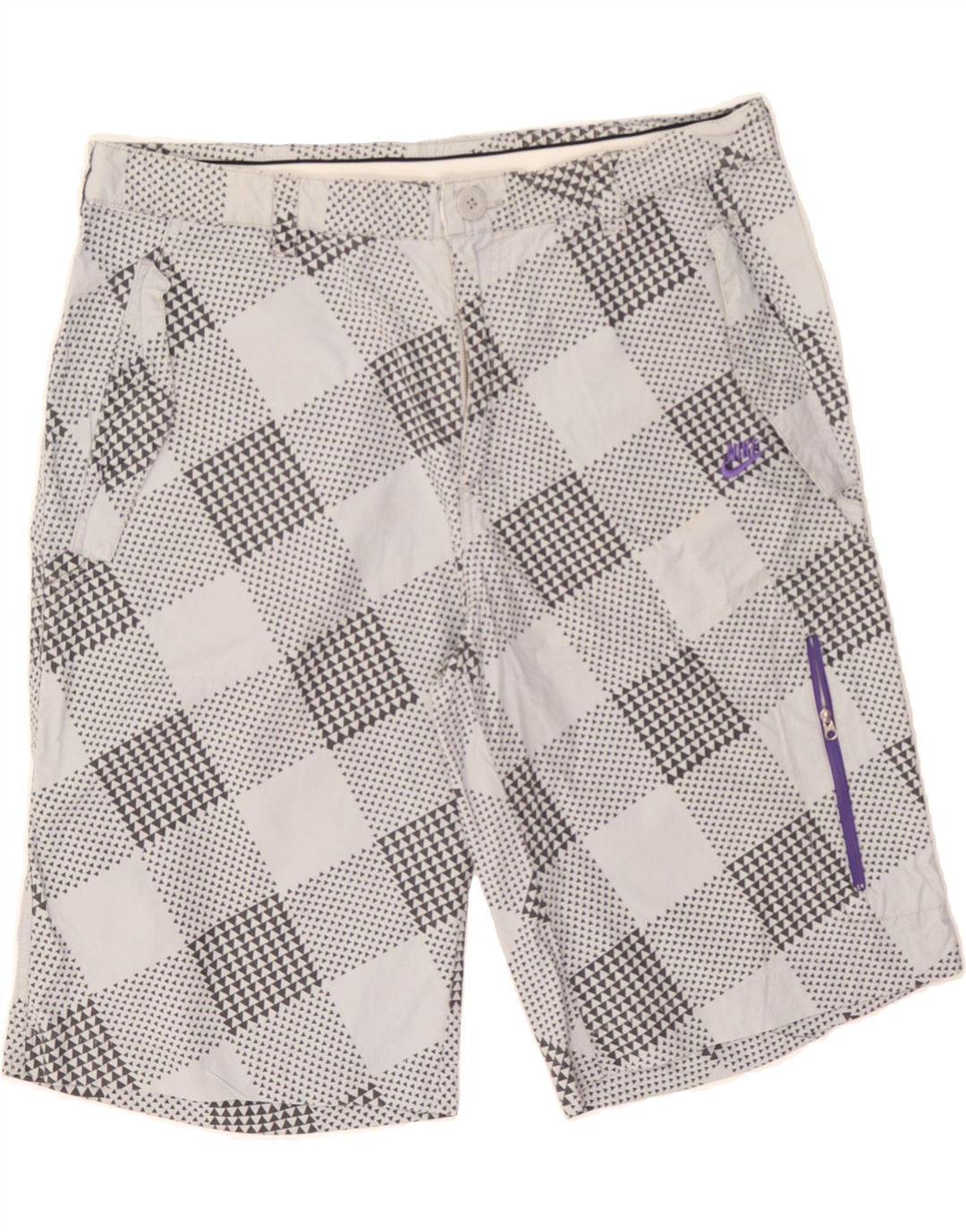 NIKE Mens Cargo Shorts Large White Check Cotton Vintage Nike and Second-Hand Nike from Messina Hembry 
