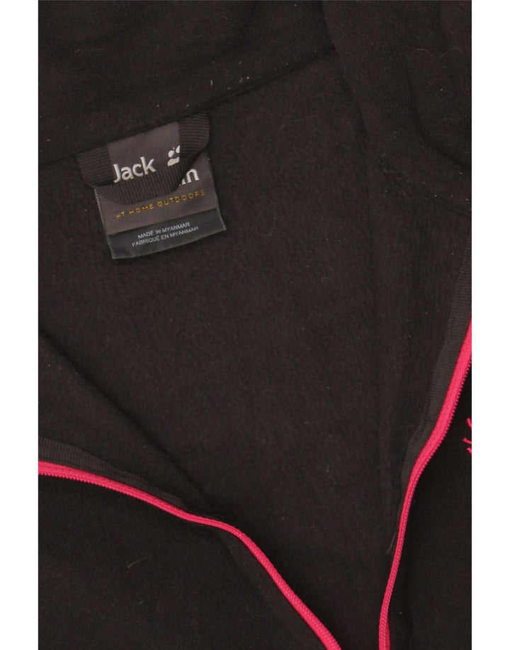 JACK WOLFSKIN Womens Fleece Jacket UK 12 Medium Black Polyester Vintage Jack Wolfskin and Second-Hand Jack Wolfskin from Messina Hembry 