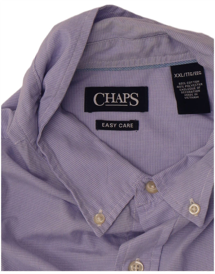 Camicia a maniche corte da uomo Chaps 2XL cotone pied de poule viola