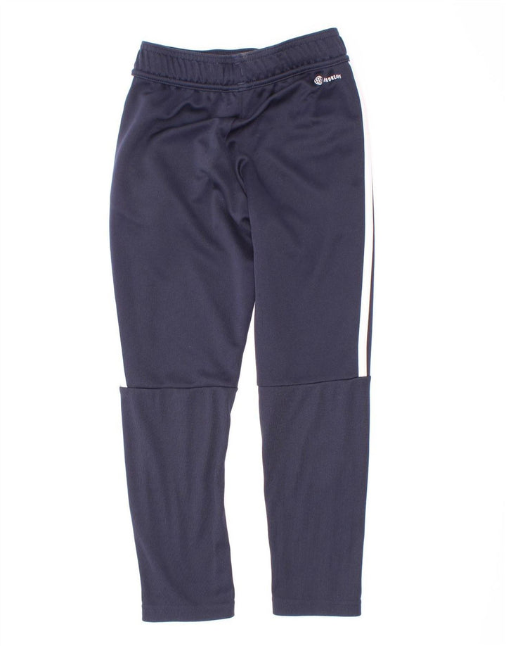 Pantaloni della tuta Adidas Aeroready da ragazzo 7-8 anni in poliestere blu navy