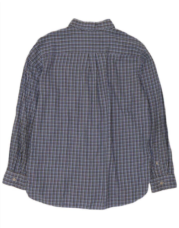 Camicia da uomo Chaps a quadri grandi in cotone blu