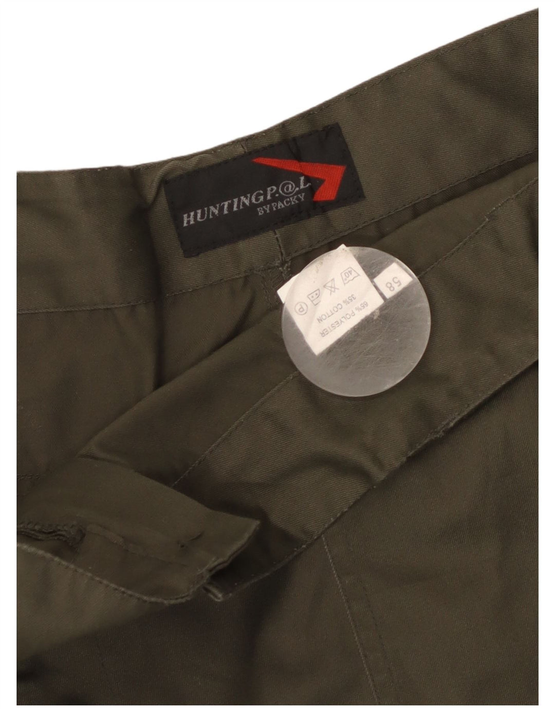 Pantaloni cargo dritti da uomo vintage IT 58 4XL W40 L31 Poliestere kaki