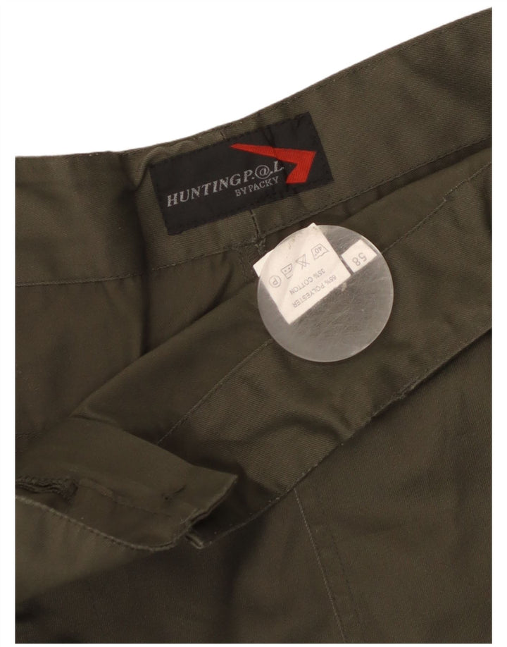 Pantaloni cargo dritti da uomo vintage IT 58 4XL W40 L31 Poliestere kaki