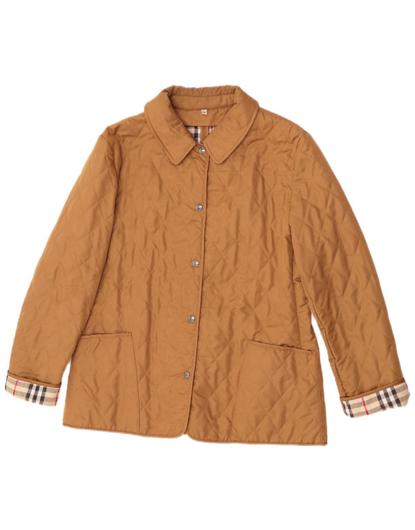 Giacca trapuntata da donna Burberry UK 16 grande cotone beige