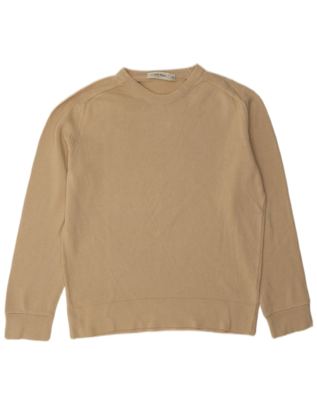 Maglione maglione girocollo vestibilità regolare da donna Calvin Klein UK 12 Beige medio