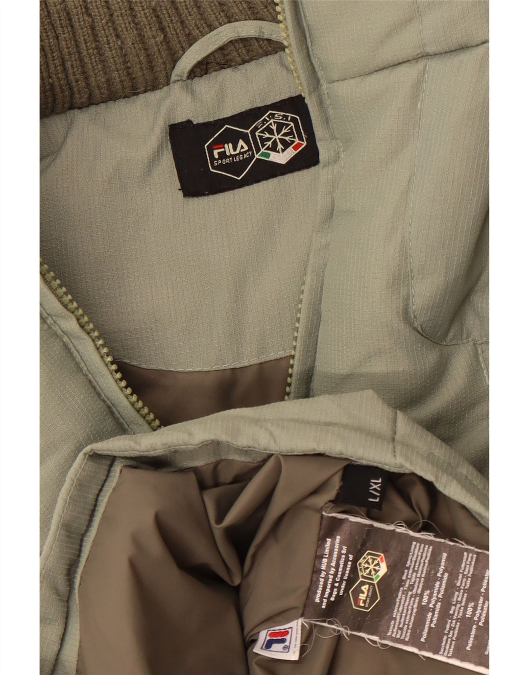 Giacca imbottita da uomo Fila UK 40 Large Verde Poliestere