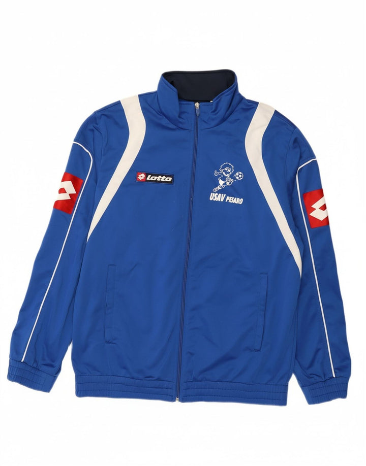 Giacca da ginnastica grafica da uomo Lotto, grande, in poliestere color block blu