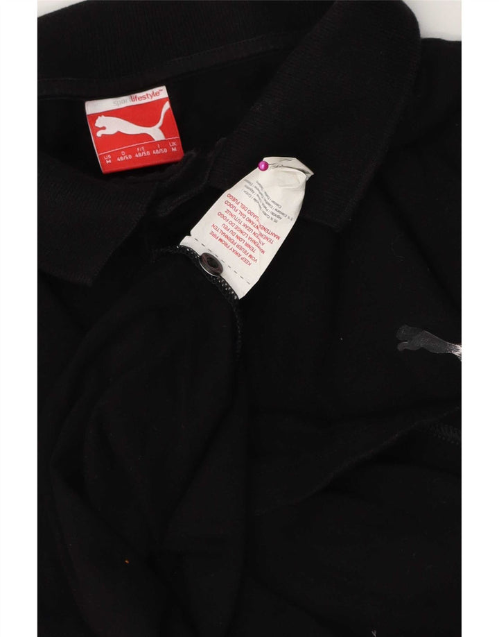 Polo Puma da uomo in cotone nero medio