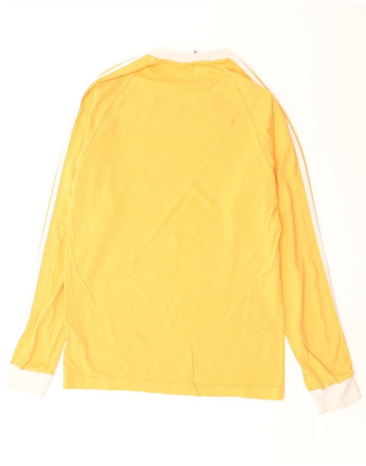 Top Adidas da uomo a maniche lunghe XS in cotone giallo
