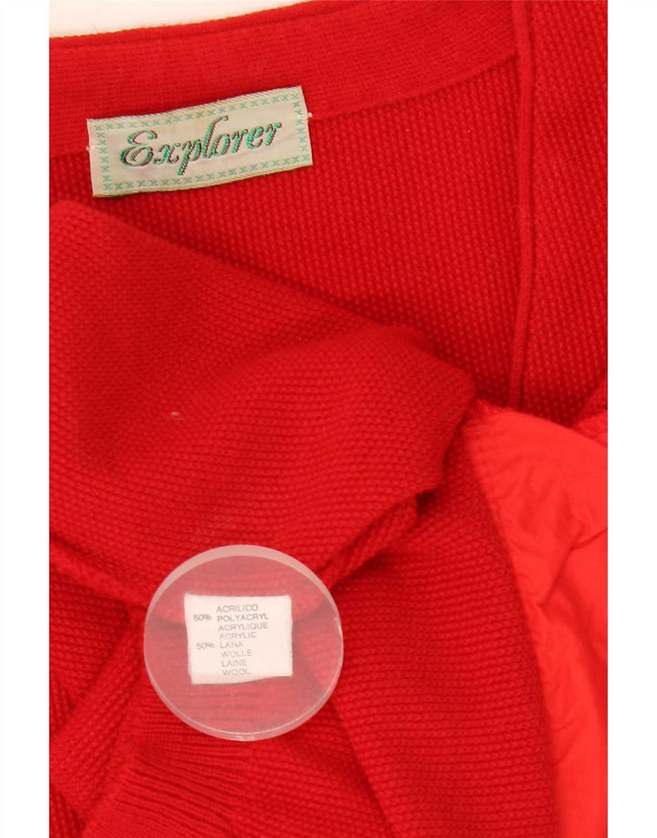 Maglione cardigan da uomo Explorer IT 54 XL rosso acrilico
