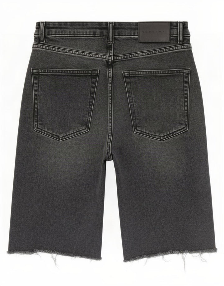 Topshop Pantaloncini di jeans mamma da donna W28 Cotone grigio medio