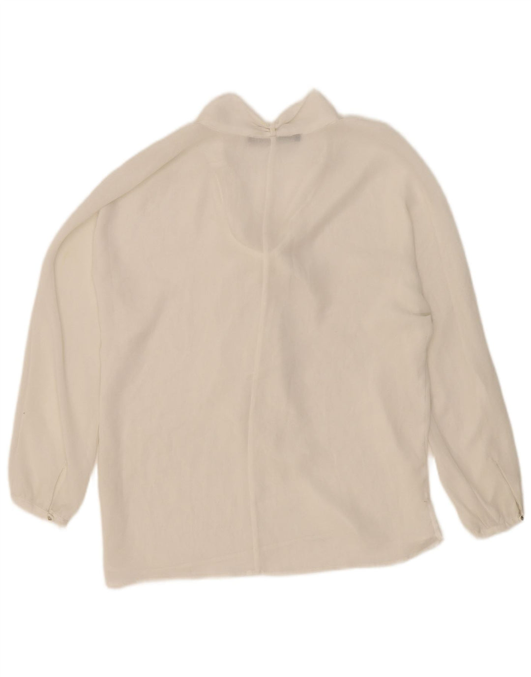 Top Zara da donna a maniche lunghe con cravatta frontale trasparente UK 16 grande bianco